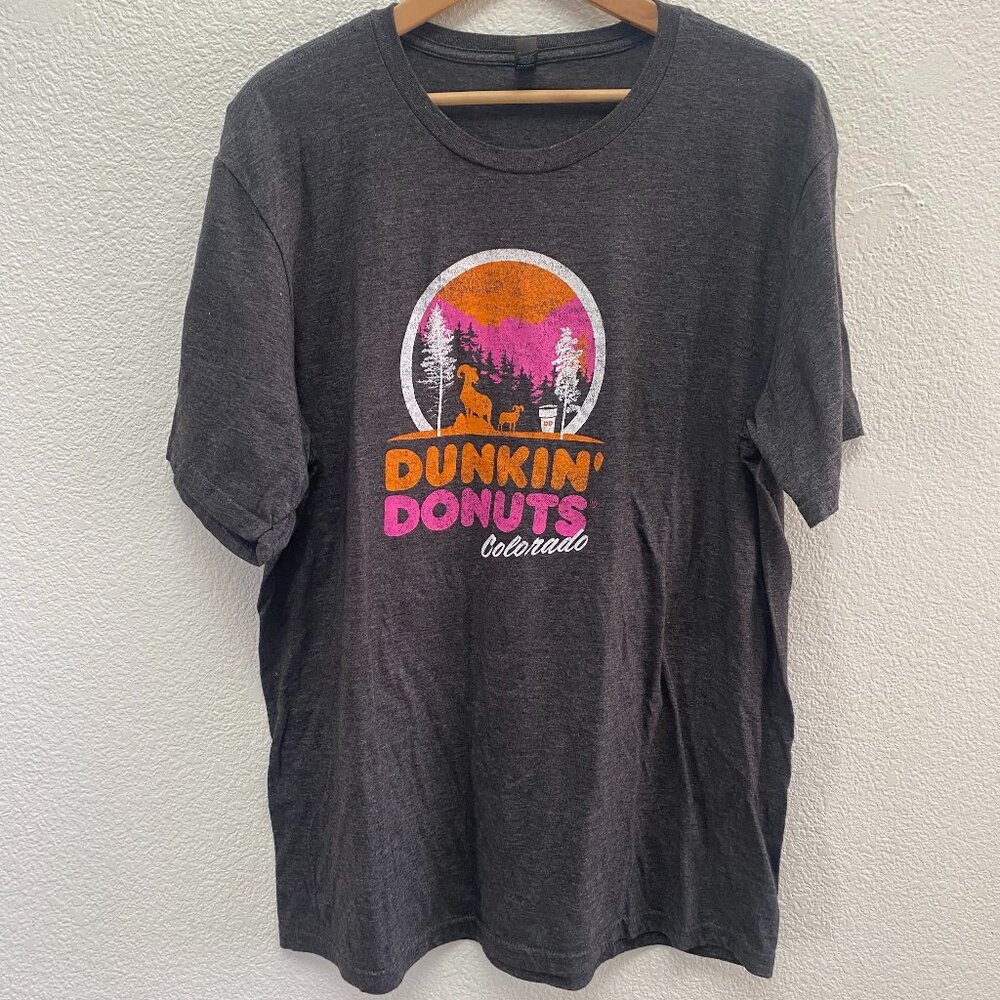 Dunkin' Donuts Colorado Mountains District Made Gray T-Shirt Men's XL Coffee